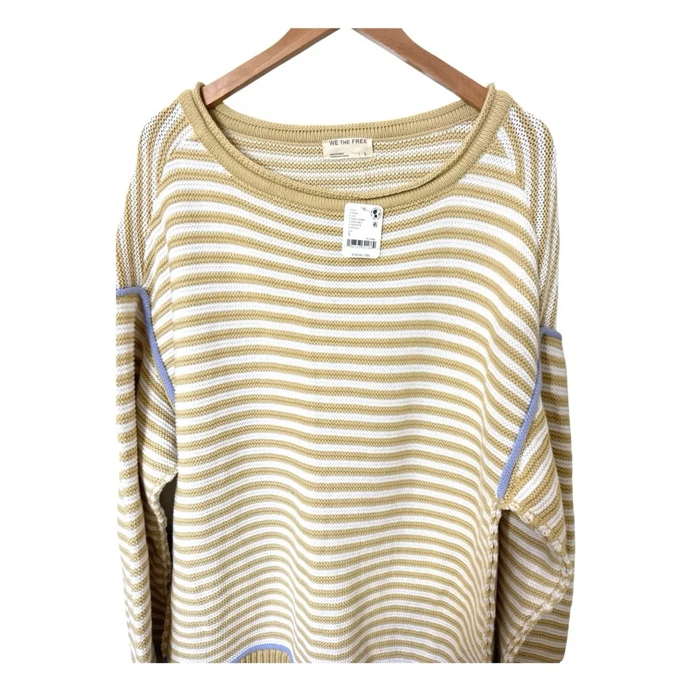 NWT WE THE FREE Asher Striped Pullover Sweater Size Large - Picture 4 of 6